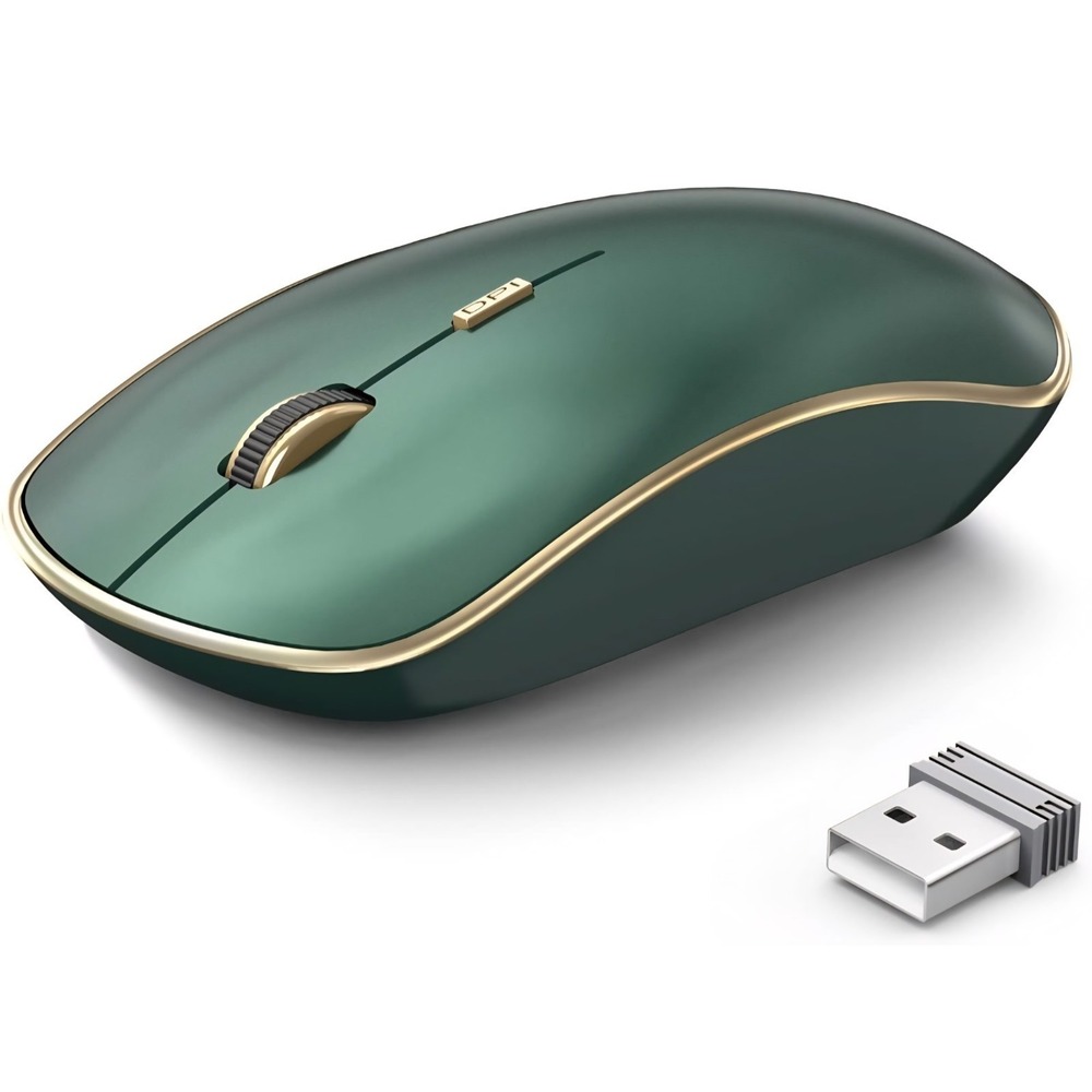JOYACCESS 2.4G Slim Wireless Silent Mouse, Portable Computer Green